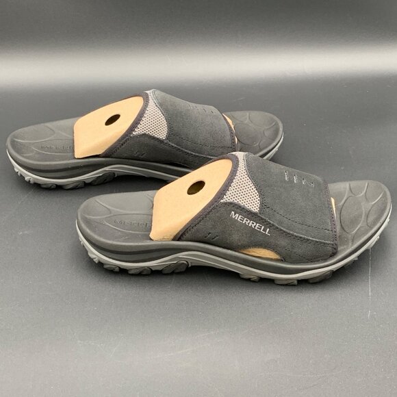 Merrell Slide Sandals Mens Huntington Leather Size 11 M Black Suede J036851 - Picture 4 of 7